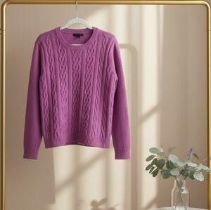 Lands' End Cable Knit Warm Sweater Sz XL